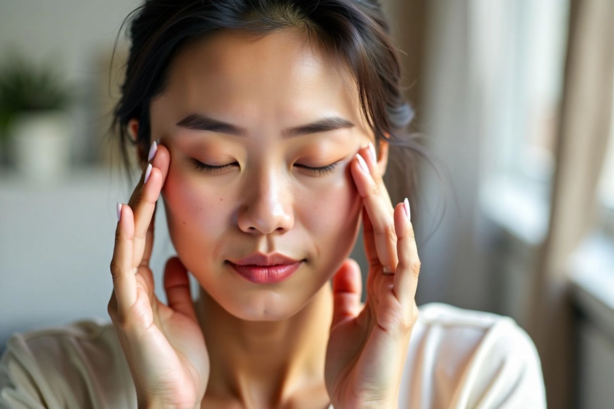 5 Dakikada Kendine Masaj Yaparak Sinüzitlerini Boşaltabilirsin Yüzünü masaj yapan kişi