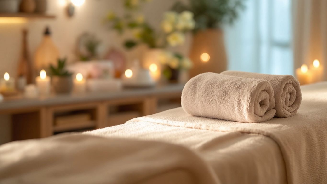 İsveç masajı için huzurlu bir spa ortamı.