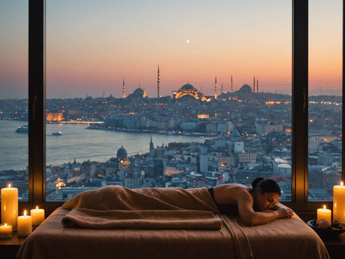 İstanbul manzaralı spa ve masaj masası