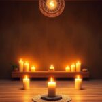 Tantra Açıklaması - Tantra Nedir? Meditasyon alanı, mumlar ve doğal unsurlar.