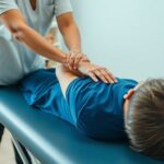 Fiziksel terapi seansı, omuz mobilizasyonu tekniği.